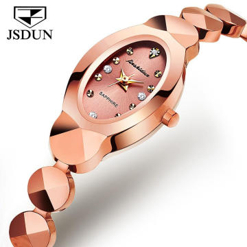 Reloj para mujer, marca de lujo superior, JSDUN, reloj de pulsera automático mecánico de negocios a la moda para mujer, reloj de mano con correa de acero suizo Movt